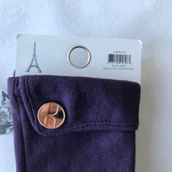 Elle Women  Gloves  Purple Lined  Smart Touch MSRP $32 - Picture 5 of 6
